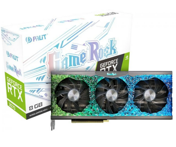 Видеокарта Palit RTX 3070Ti 8Gb GameRock OC (NED307TT19P2-1047G) (GDDR6X, 256 bit, PCI-E v4.0) Б/у 8051 фото